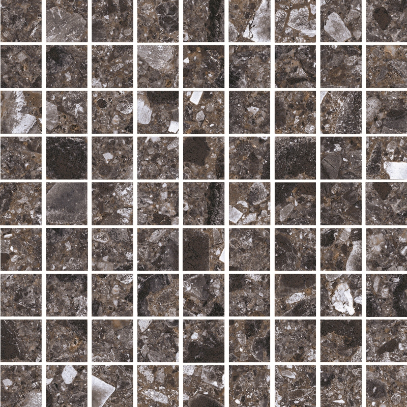 K-333/MR/m01 Terrazzo (Терраццо) dark grey 300x300 матовая темно-серая мозаика