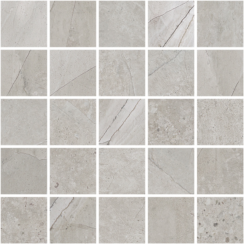 K-1005/SR/m14 Marble Trend (Марбл Тренд) Limestone (Лаймстоун) 307x307 структурированная серая мозаика